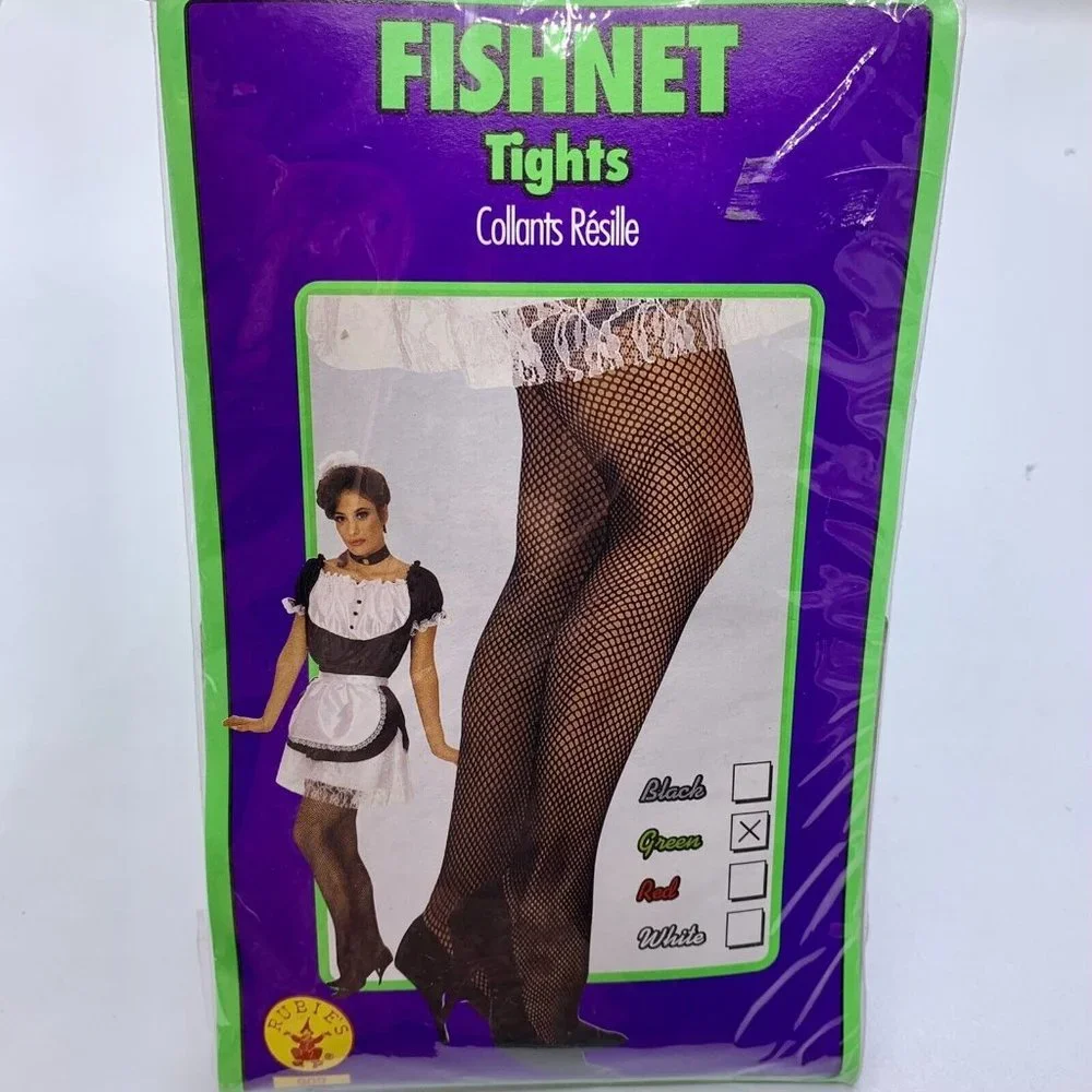 Womens Sexy Green Fishnet Tights Costume Cosplay Pantyhose Stocking One Size - Picture 1 of 7